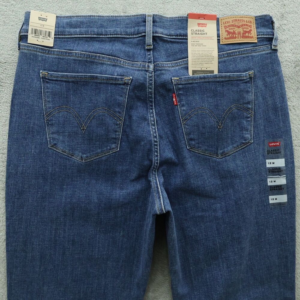 Levi's Jeans Women's Size 12M Mid-Rise Classic Straight Denim 30" Inseam NWT - Picture 15 of 16